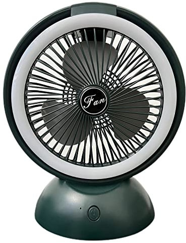 YIZITU Ventilador de escritorio USB pequeño con LED de 4 velocidades, ventilador portátil de mesa de escritorio de 180°, ventilador silencioso para oficina en casa