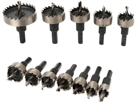 Juego de 12 brocas HSS de 15-50 mm, sierra de corona, cortador de corona, kit de perforación, herramienta manual for cortar madera, acero inoxidable, aleación de metal.(HZ-15-50 12PCS)