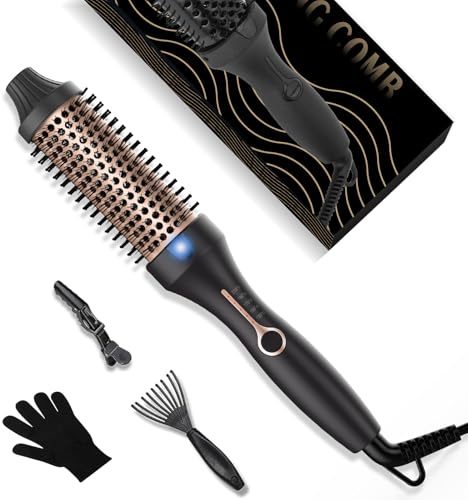 UMIGA 38mm Wärmebürste Thermal Brush, Thermobürste Rundbürste 120-200℃, Heat Brush Double Spannung Erhöhen Sie das Haarvolumen, Verwendet als Kamm, Glätteisen, Lockenstab, Leichte Kompakte Größe