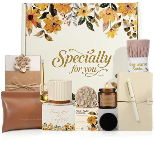 Geschenke für Frauen, Geburtstagsgeschenkkorb Verwöhn Geschenke für Frauen, Genesungs Geschenkkörbe Selbstpflege Paket Spa Geschenkset für sie Mutter Ehefrau Muttertag (Elfenbein, Khaki-Geschenkset)