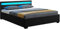Juskys Polsterbett Lyon 140x200 cm mit Matratze, Bettkasten, LED Beleuchtung, Lattenrost & Kopfteil, schwarz, Bett Bettgestell Jugendbett Einzelbett