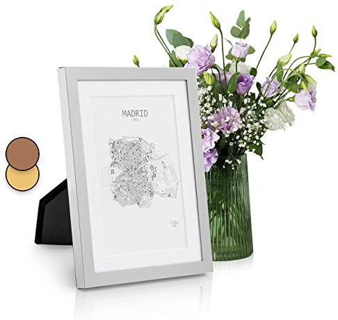 Casa Chic Cadre Photo, Cadre Photo en Metal de 20x15 cm, Cadres Photo, Porte Photo Mural, Cadre Decoration Murale Pele Mele, Affichage Vertical/Horizontal, avec Protection Verre, Passe Partout Inclus