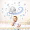 kina - R00094 Baby Wandaufkleber Ökologische und hypoallergene Weicher repositionierbarer Stoffeffekt - Sterne Träum süß Neugeborene Wanddekoration Kinderzimmer selbstklebende Tapete
