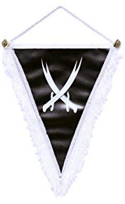 Gök-Türk - Fahne Bayrak aus Kunstleder 2 Schwerte Aleviten Zülfikar Dhū l-faqār Zulfiqar Zulfikar Aleviten - schwarz (Muster 2)