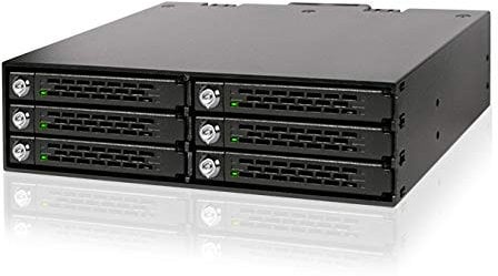 ICY DOCK ToughArmor MB996SK-6SB - Wechselrahmen für 6X 2,5 Zoll SATA/SAS SSD/HDD in 1x 5,25 Zoll mit Schlössern - Vollmetal