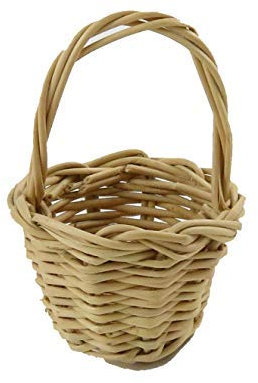 Melody Jane Dolls House Medium Wicker Woven Round Basket Miniature Shop Garden Accessory