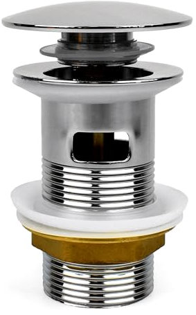 Xcel Home 1 bonde de lavabo fendue | Filtre d'évier chromé à dôme | Bouchon d'évier de rechange pop-up | Construction en laiton massif | Bouchon de lavabo universel | Bouchon d'évier pour salle de