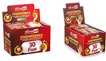 Thermopad Zehenwärmer – DAS ORIGINAL: 30Paar Wärmepads für 8 Stunden Wärme I Sofort Fußwärmer & Handwärmer – DAS ORIGINAL: 30 Paar Wärmepads für 12 Stunden Wärme I Sofort einsatzbereite Taschenwärmer