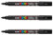 POSCA Mitsubishi Pencil - 3 Marqueurs Noir PC3M - Pointe Conique Pointe Fine - Marqueur Peinture à Base d'Eau - Tout Support - Pour Papier, Textile, Verre, Galet, Bois, etc.