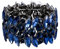 EVER FAITH Damen Stretch Armband Marquise Kristall Art Deco Armkette für Hochzeit Party Blau Schwarz-Ton Silber-Ton