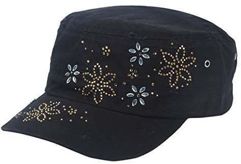 dimo accessoires Cap - Damen Army Cap Vintage (290) (schwarz)