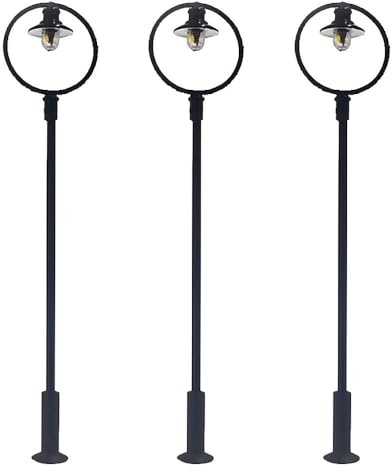FALLER 180105 - LED-Parklaternen, Kugel-Hängeleuchte, kaltweiß, 3 Stück - Spurweite H0