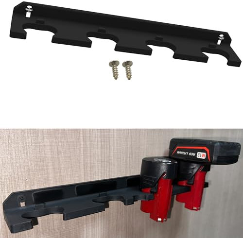 SZWJT-LV Battery Holder for Milwaukee M12, Mount 4 Slot Battery Holder for Milwaukee m12, Battery Holder for Milwaukee 12V, Battery Storage for Milwaukee (1pc)