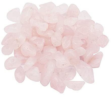 450PCS Pink Quartz Natural Irregular Chip Stone Beads 5-8mm Gemstones Crystal Loose Bead for Jewelry Making Bracelet Necklace DIY Craft Finding
