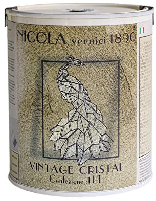 Vernice Decorativa della Linea Vintage, a Base di Acqua, Made in Italy, Cristalli di Vetro - Formato da 1 lt