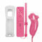 Tenglang per Wii 2 in 1 Controller per Gamepad remoto Supporto Motion Plus Bluetooth Remote Controle per Wii Nunchuck Joypad (Rosa)