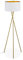 Relaxdays Dreibein Stehlampe, Tripod Lampe mit Stoffschirm, HxD 148,5 x 53,5 cm, E27 Fassung, Leinen & Metall, gold/weiß
