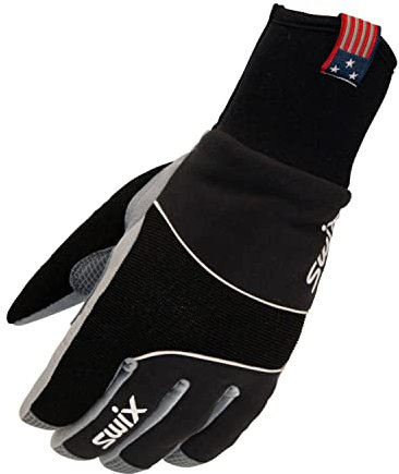 SWIX Herren Star XC 3.0 Strapazierfähige Flexible Atmungsaktiv Warm Isoliert Weich Wintersport Handschuhe, Schwarz/Silber, L