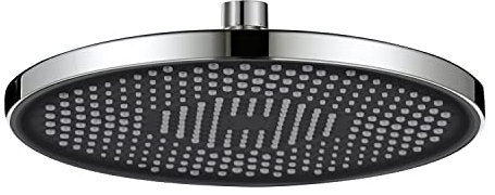 Soffione Doccia rotondo da 26 cm(10 Pollici), YUANNY Grande Soffione Doccia a Pioggia Anticalcare, Testa Doccia Tonda ad Alta Pressione, Docce fisse Regolabile,Risparmio idrico,Cromo