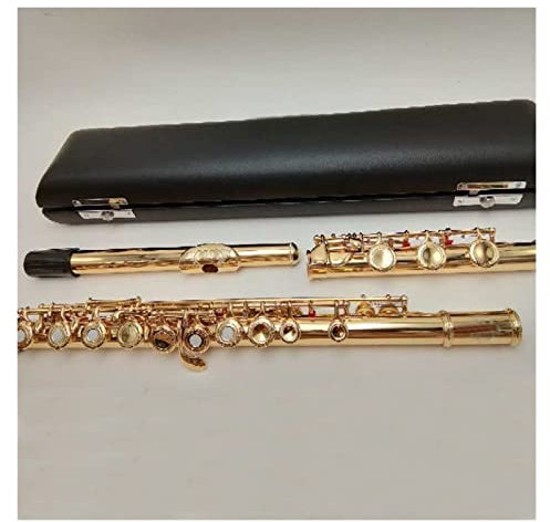 Flöte Gravur Hand Geschnitzte Schlüssel Vergoldung Goldene Flöten B Bein Offene Löcher 17 Goldtasten Querflöte