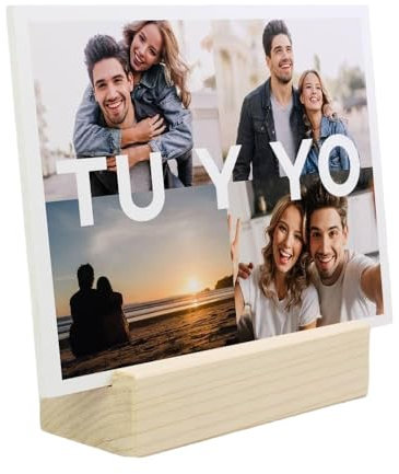Genérico Placa Personalizada Con Fotos y Frase. Fabricado en PVC. Regalo Novios, Novia, Pareja, Regalo Aniversario, Amiga Familia Amigo Padre Madre
