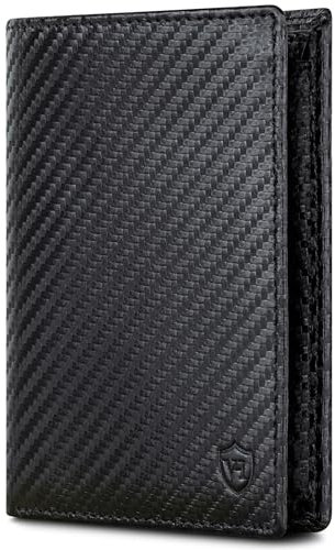 VON HEESEN Leder Geldbörse RFID Schutz I Echtleder Geldbeutel für Damen & Herren I Portemonnaie Brieftasche Wallet Portmonee (Carbon-Schwarz)