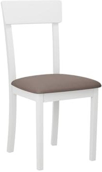 Mirjan24 Esszimmerstuhl Lilo I, B:43 x H:86 x T:47 cm, Polsterstuhl, Rahmen aus Buchenholz Gepolsterte Sitzfläche aus Stoff Stuhl für Arbeitszimmer Esszimmer Küchenstuhl (Weiß/Hygge 20)
