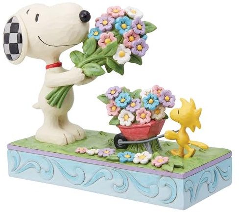 Peanuts by Jim Shore Snoopy and Woodstock Picking Flowers Figurine