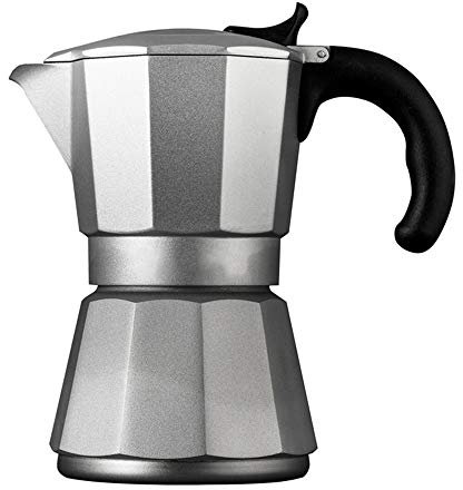 OQHAIR Mocha Pot Hogar Mocha Cafetera Cocina de Inducción de Gas Cafetera Calentada Mocha Maker Cafeteras para Estufa (Color: Plata, Tamaño: 6 Tazas) (Plata 6 Tazas)