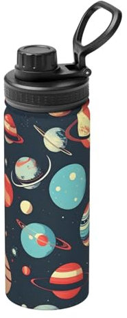 HJLUUFT Outer Space Planet - Borraccia termica sportiva in acciaio inox 304, con isolamento a doppio strato, ideale per sport all'aria aperta, 510 ml