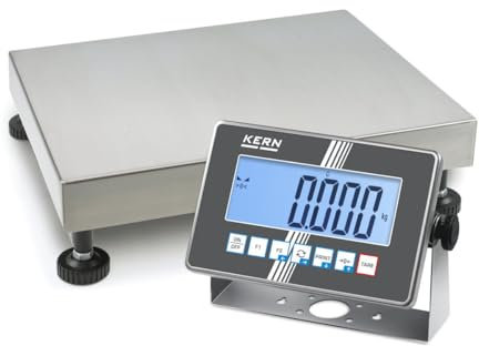 Kern IXC 30K-3L - IoT-Line Edelstahl-Plattformwaage, Ablesbarkeit [d]: 1 g, Wägebereich [Max]: 30 kg, Wägeplatte: BxTxH 500x400x124 mm (Edelstahl)