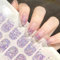 OKAQEE Gel Nail Stickers - 20 Glitter Floral Gel Nail Wraps - No UV/LED Lamp Required - Lasts 15 Days
