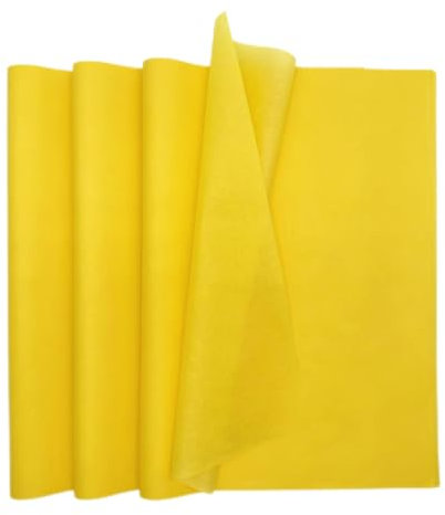 MORAINJAY 60 Blätter gelbes Seidenpapier,20 „x27.5“ gelbe Seidenpapierblätter für Verpackungen,Halloween gelbes Seidenpapier für Geschenkverpackungen,Handwerk,Geburtstag,Hochzeit,Halloween Party