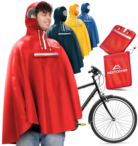 NEXTCOVER® NEU Regenponcho Fahrrad für Damen & Herren - mit [AquaShield 2.0] Technologie I Regenponcho Wandern, Fahrrad-Regencape, Angel Poncho, Regenponcho Herren, Regencape Damen wasserdicht Fahrrad