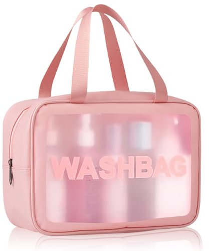 EXIN DEHCEN Beauty Case Trasparente da Viaggio, PVC Trousse da Viaggio Impermeabile, Borse da Toilette Trasparente, Borse da Bagno Trasparenti da Viaggio per Donna Uomo Bagno Piscina Viaggio