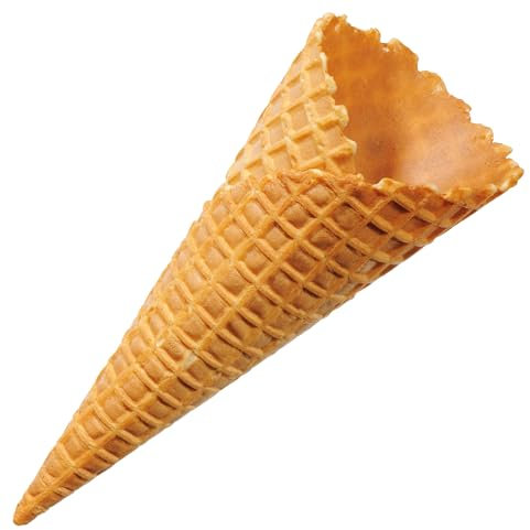 Bazko Süßes Eishörnchen Mittelgroß | Eiswaffeln Hörnchen 17,5 cm / 7 cm | 256 Stück | knusprige Eistüten für Softeis, Gelato, Sorbet | vegane Knuspertüten