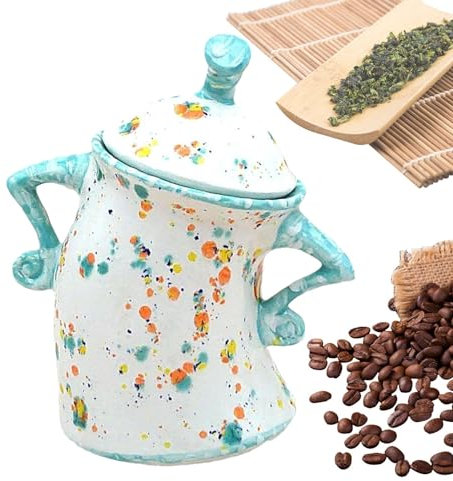Canister with Attitude, PVC Ceramic Caniste, Cute Sassy Teapot with Attitude Storage Canister with Airtight Lid, Fun Food Jar Stylish Teapot Ceramic Caniste for Candy Cookie Rice Sugar.