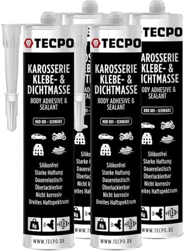 TECPO Karosseriekleber 4x370g Karosserie Kleber und Dichtmasse Klebstoff Dichtmittel silikonfrei dauerelastisch überlackierbar