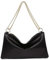 LQSCJS Umhängetasche Damen Handtasche, Satin Umhängetasche Tasche, Seide Umhängetasche Damen, Handtasche Vintage für Frauen Dating Reisen Party Einkaufe (Schwarz)