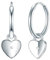Lulu Jane Damen Ohrringe aus 925/- Sterling Silber mit Diamant 0,2 Karat facettiert Silberohrcreolen silber Herz