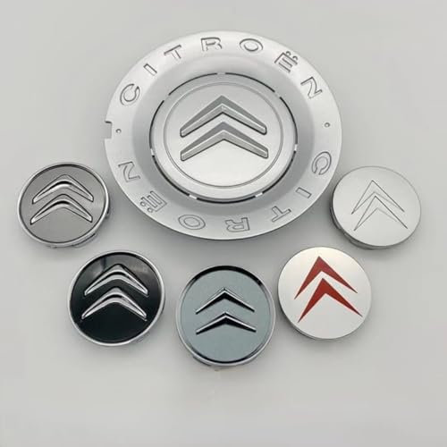 DDHHBH 4 Stück Nabendeckel Set für Citroen C2,ABS+Aluminium Radnabenkappen Felgendeckel Nabenkappen Wheel Caps Anti Rost Auto Tuning Zubehör,No.3