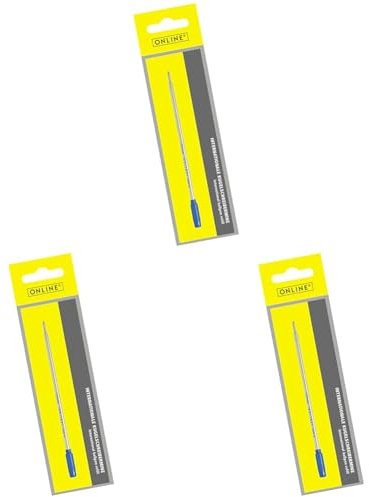 Online 40009/3 - Internationale Kugelschreibermine - Cross Format, Strichstärke M (mittel), Schreibfarbe Blau, ISO 12757-2 DOC, 1 Stück (Packung mit 3)