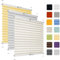 Fenster Plissee ohne Bohren zum Kleben auf Rahmen - Thermo Plisseerollo Innen - Rollo Jalousie, auf den Fensterrahmen, Faltrollo, Sichtschutz, Blickdicht, für Fenster & Tür - Creme, 105 x 130 cm