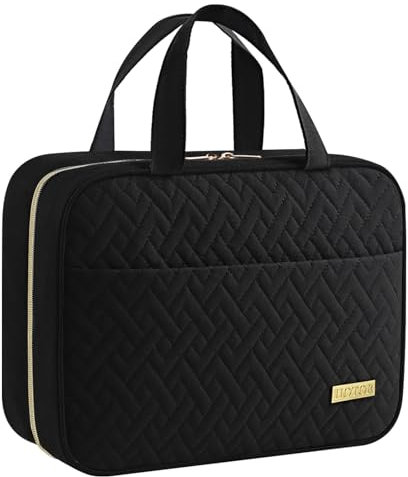 HOTOR Reise-Kulturbeutel – geräumiger Kulturbeutel für Damen und Herren, Reise-Essentials, mittelgroß, Schwarz, 25.40 × 17.53 × 21.08 cm