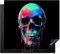 KitchenYeah© Herdabdeckplatte 59x52 cm Einteilig Küche Herdabdeckung Induktionsfeld Ceranfeld Herdabdeckplatten Vinyl Matte Aufrollbar Totenkopf - Graffiti - Blau - Farbenfroh