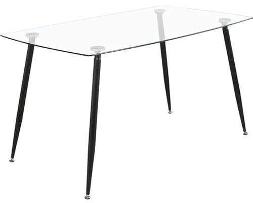 Shiito | Modelo Sweden | JC - Mesa de Comedor | Mueble Moderno de Salón | Tapa de Cristal con Patas de Metal | 120x180 cm
