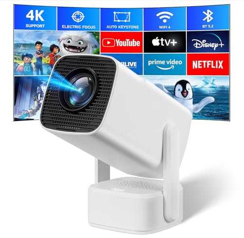 Proiettore Portatile,SEPYMP Mini Proiettore 4k,1080P FHD-WiFi 6-BT 5.2,Android 11,App Preinstallate Come Netflix, YouTube.