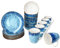 MamboCat Marina Service de petit-déjeuner 18 pièces I 6 petites assiettes à petit-déjeuner bleues, bol à céréales et tasses à café pour 6 personnes avec design maritime pour le petit déjeuner et le