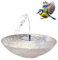 matches21 HOME & HOBBY Outdoor Solar-Brunnen Set - Große 45cm Schale in Sand beige als Garten-Brunnen