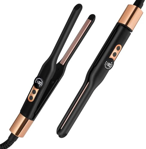 LOPHE Plancha de Pelo Profesional, Alisador y Rizador 2 en 1, Plancha Alisadora para Alisar Rizar y Crear Ondas, Calentamiento Rápido, con Pantalla, Sin Daño Térmico, Enchufe Europeo (Negro)